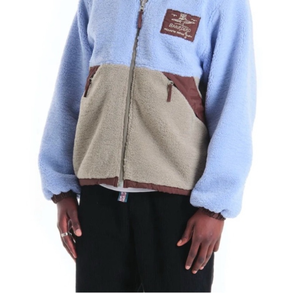 Blue and Green Fleece Sherpa Jacket - Picture 10 of 12